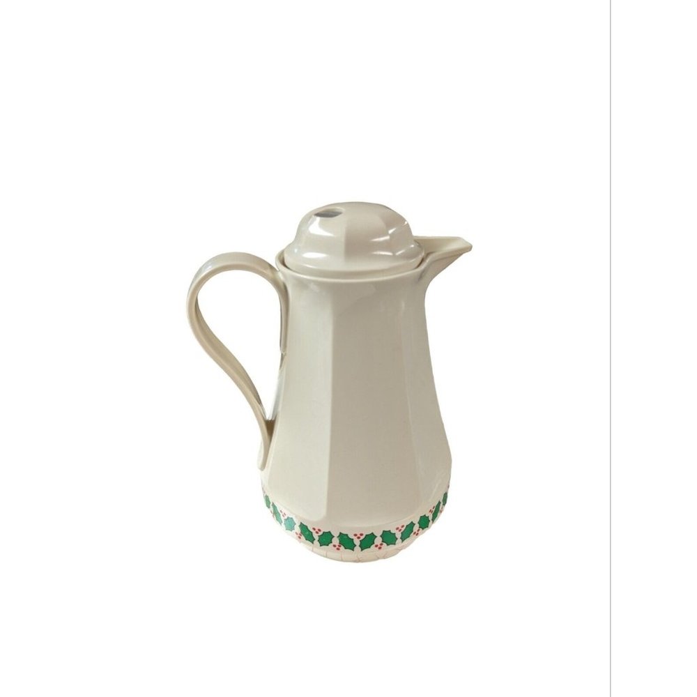 1982 Thermos Coffee Butler Pitcher Christa Carafe Holy Leaves #430 Christmas32oz